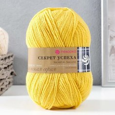 Пехорский текстиль Пряжа "Секрет успеха" 100% шерсть 250м/100гр (118-Подсолнух) Пехорка