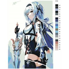 Картина по номерам S162 "Компьютерная игра - Genshin Impact (Геншин Импакт). Эола" 60x90 Brushes Paints