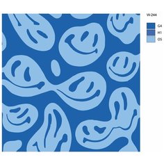 Картина по номерам W-244 "Расплывшиеся эмодзи" 80х80 Brushes Paints