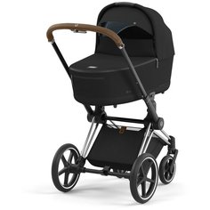 Универсальная коляска Cybex Priam IV 2 в 1, deep black/chrome brown, цвет шасси: Chrome-Brown