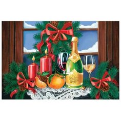 Алмазная мозаика с частичным заполнением «Новогодний натюрморт» 20х30 см на холсте Школа талантов