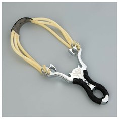 Рогатка "Глаза дракона" металлическая в оплетке, с тройным жгутом Noname