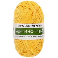 Пряжа трикотажная 100% хлопок "Лентино mini" 100 гр 40 м цвет 24 ананасовый Softino