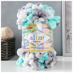 Пряжа "Puffy color" 100 % микрополиэстер 9м/100г (6408) Alize