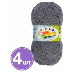 Пряжа для вязания крючком, спицами Alpina Альпина ROLAND классическая тонкая, альпака 100%, цвет №30 Светло-фиолетовый, 200 м, 4 шт по 50 г