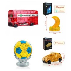 Игрушка новогодний Головоломка комплект новогодний 4 пазла Идеи подарков ребенку 23 февраля Автобус, Месяц, Футбольный мяч, Машина Iq Toy
