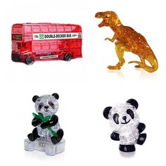 Подарки классу Головоломка комплект новогодний из 4х штук Идеи подарков классу Новый год Автобус, Динозавр, Панда, Панда Со светом Iq Toy