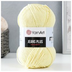 Пряжа "Jeans plus" 55% хлопок, 45% акрил 160м/100гр (67 лимон) Yarn Art