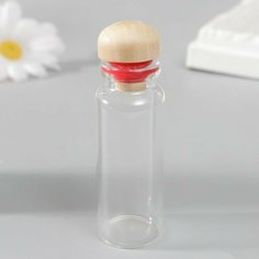 Декор для творчества стекло "Бутылочка с круглой крышкой" 2,2х2,2х6 см (12 шт)