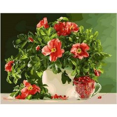 Картина по номерам Ветка шиповника 40х50 см Hobby Home