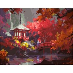 Картина по номерам Гейша в саду 40х50 см Hobby Home