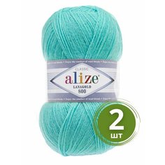 Пряжа Alize Lanagold 800 (Ланаголд 800) - 2 мотка Цвет: 462 морская зелень 49% шерсть, 51% акрил 100г 730м