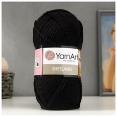 Пряжа "Shetland" 30% шерсть верджин, 70% акрил 220м/100гр (502 чёрный) Yarn Art