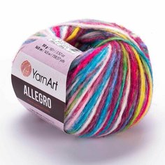 Пряжа YARNART Allegro (YarnArt), радужный - 740, 13% шерсть, 41% полиамид, 46% акрил, 10 мотков, 50 г, 145 м.