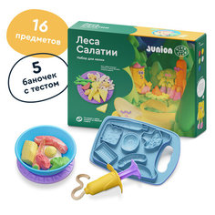 Набор для лепки салата и пасты Junion Creative "Леса Салатии", тесто-пластилин, 5 цветов, 11 аксессуаров