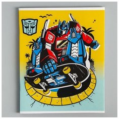Тетрадь 48 листов в клетку, картонная обложка "Трансформеры", Transformers Hasbro