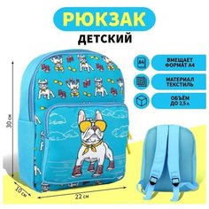 Рюкзак детский с карманом «Пёс в кедах», 30 х 22 х 10 см Нет бренда