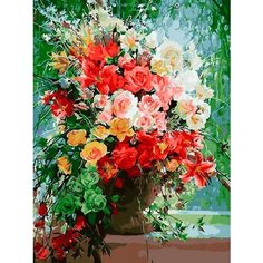 Картина по номерам Цветочная ваза в саду 40х50 см Hobby Home