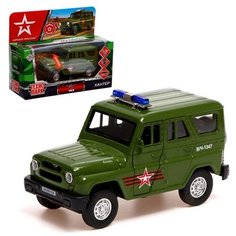 Машина металлическая Армия России UAZ Hunter, 12 см, двери и багажник открываются, инерция, световые и звуковые эффекты Технопарк