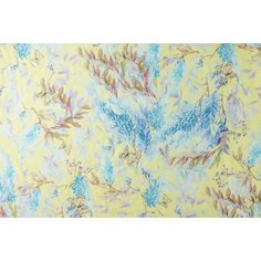 Ткань желтый поплин с цветами и бабочками Zimmermann