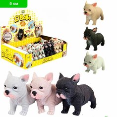Игрушки резиновые фигурки-тянучки собаки Французские бульдоги 5,5 см. Антистресс / 3 шт. Denco Store