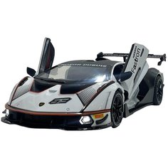 Машинка металлическая Lamborghini белая, металлическая ламборгини, ламба, модель инерционная из коллекции в масштабе 1/24, 22 см 18051 Haowan