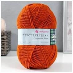 Пряжа "Перспективная" 50% мериносовая шерсть, 50% акрил объёмный 270м/100гр (194-Рыжик) Пехорка