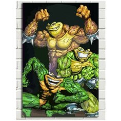 Картина по номерам Игра battletoads (боевые черепахи, ретро, 16 bit, 8 bit) - 8271 В 60x40