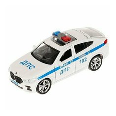 Технопарк Машина BMW X6 Полиция 12 см инерционная, металл Х6-12РОL-WН с 3 лет