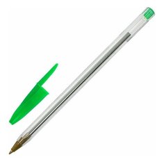 Ручка шариковая STAFF "Basic Budget BP-04", комплект 100 шт, зеленая, линия письма 0.5 мм, с штрихкодом, 143871