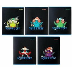 Тетрадь 48 листов, в клетку, "Сильвестр", обложка мелованный картон, твин-лак, УФ-лак, 5 дизайнов Альфа Тренд