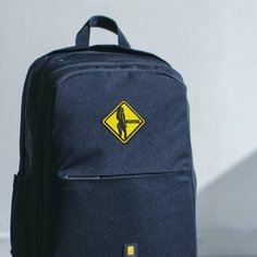 Нашивка, шеврон, патч (patch) Warning женщина спина ромб, размер 8,5*8,5 см Rocknrolla