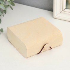 Шкатулка дерево под роспись квадрат "Тонкий лист" 10х10х4 см