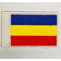 Нашивка шеврон (патч), Флаг Ростовской области, размер 80х50 мм Вышивка для вас