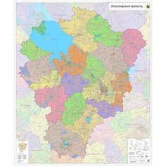 Настенная карта Ярославской области 122 х 146 см (на самоклеющейся пленке) Нет бренда