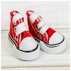 Кеды для кукол, длина подошвы 3,8 см, цвет красный Мастер