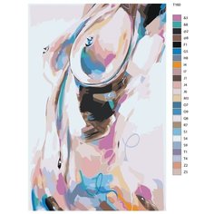 Картина по номерам Т160 "Обнажённая девушка в красках", 40х60 см Brushes Paints