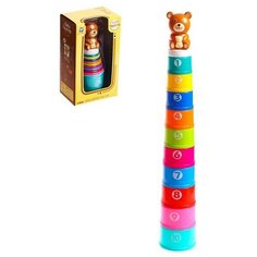 Развивающая пирамидка "Медвежонок", 11 предметов Нет бренда