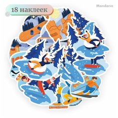 Набор наклеек для Сноуборда и Лыж Mandarin