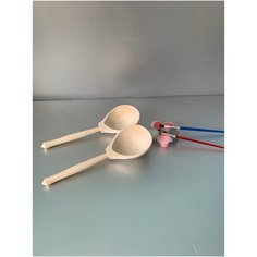 Ложка столовая заготовка из дерева береза для декупажа, росписи, резьбы, для творчества размер диаметр 19х7х3,5 (комплект 2 шт)