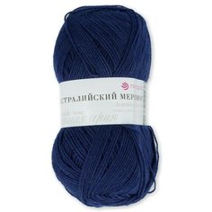 Пряжа Пехорская ПТ "Австралийский меринос" 95% мериносовая шерсть, 5% акрил 5 шт.х100г 400м №571 синий Пехорка