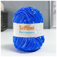 Пряжа 60% акрил, 30% кашемир, 10% шёлк "Веснушки" 50 гр 80 м цвет 28В сапфировый Нет бренда