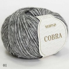 Пряжа Seam Cobra Сеам Кобра 01, 70% хлопок 21% мериносовая шерсть 9% альпака, 50 г, 100 м, 1 моток.