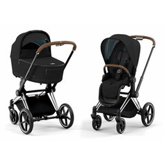 Cybex Priam IV Коляска 2 в 1, шасси IV Chrome ручка Brown/текстиль Onyx Black