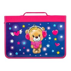 Папка для труда на молнии BRAUBERG А4 с ручкой 1 отделение картон органайзер "Smiling bear", 2 шт