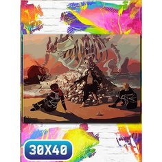 Картина по номерам на холсте аниме атака титанов - 12063 30х40