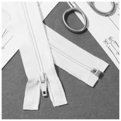 Молния "Спираль", №5, разъемная, 80 см, цвет белый./В упаковке шт: 10 Noname