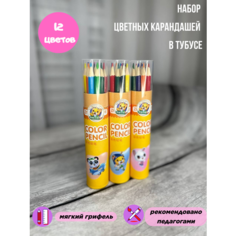 Карандаши цветные для рисования 12 штук Аландо