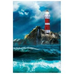 Алмазная мозаика с полным заполнением Маяк 20х30 см, на раме Нет бренда