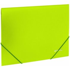 Папка на резинках BRAUBERG "Neon" неоновая зеленая до 300 листов 0 5 мм, 8 шт